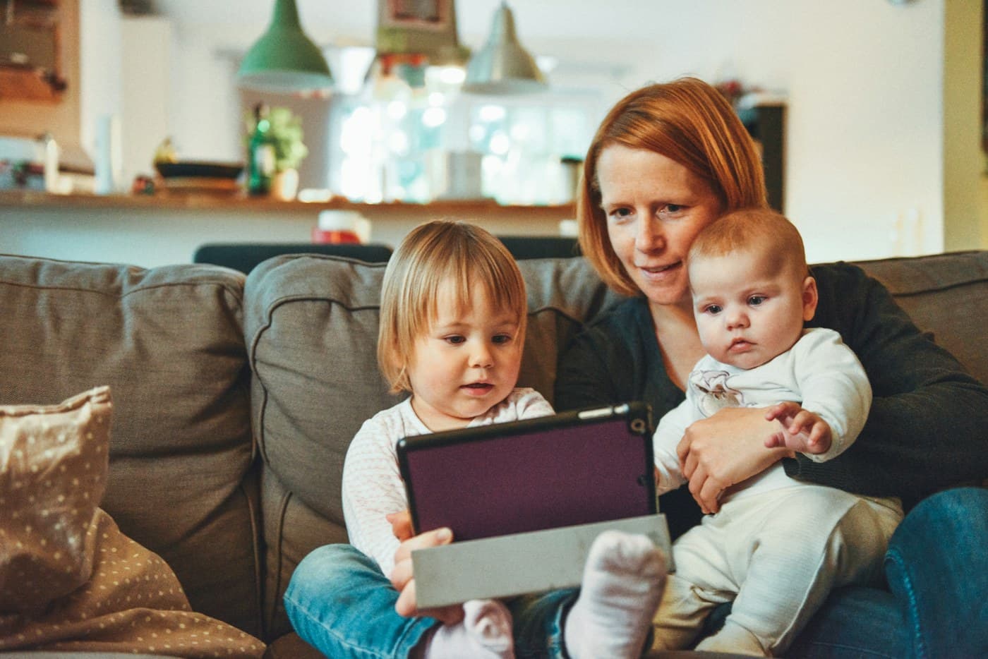 Parent and child playing together